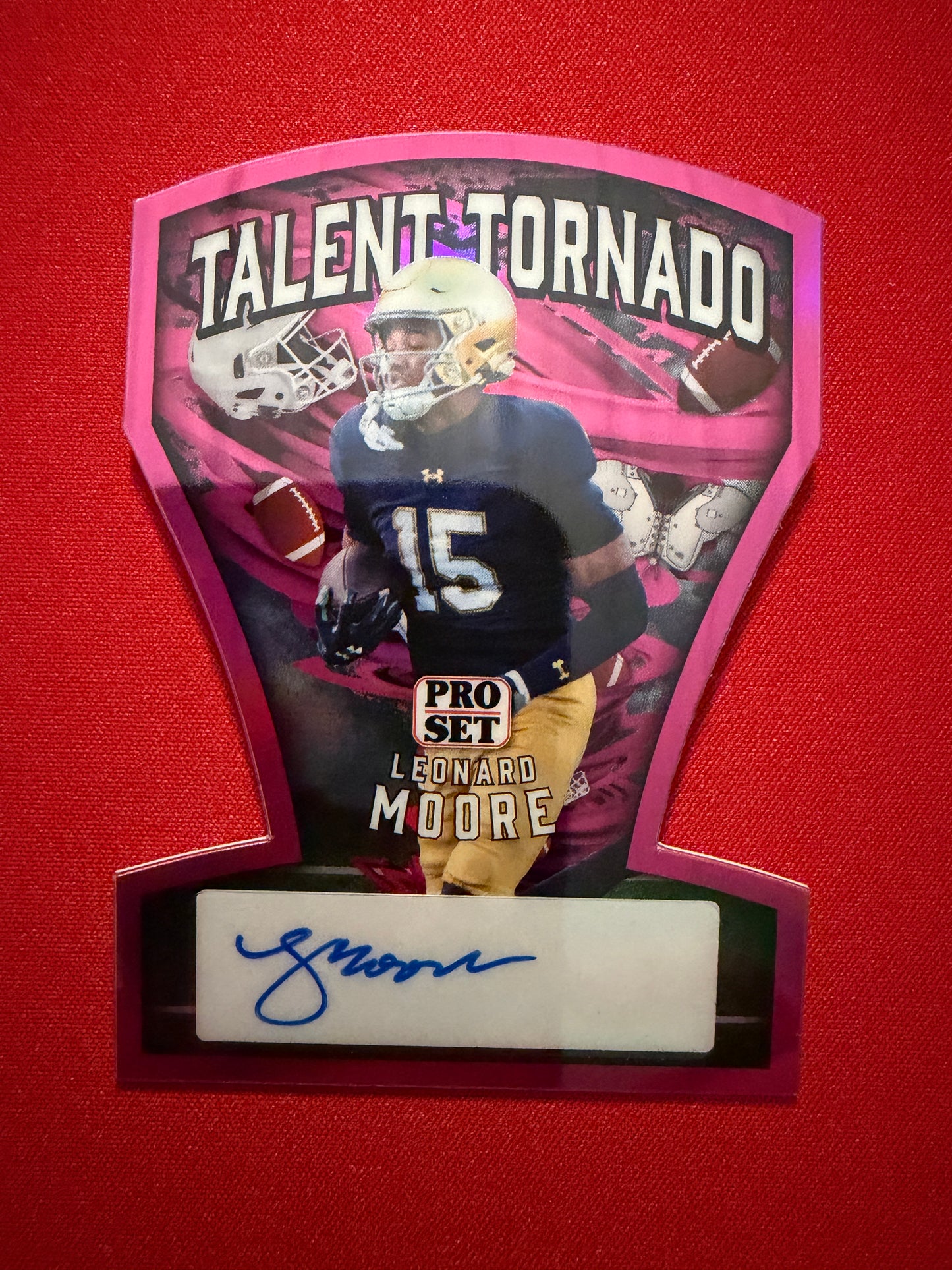 Leonard Moore 2026 Leaf Pro Set Metal Talent Tornado Auto Pink 6/6 Bookend