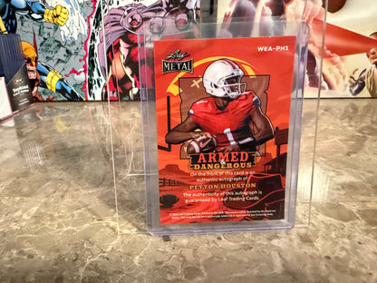 Peyton Houston 2026 Leaf Metal Football Armed & Dangerous Auto Gold Shimmer 1/1