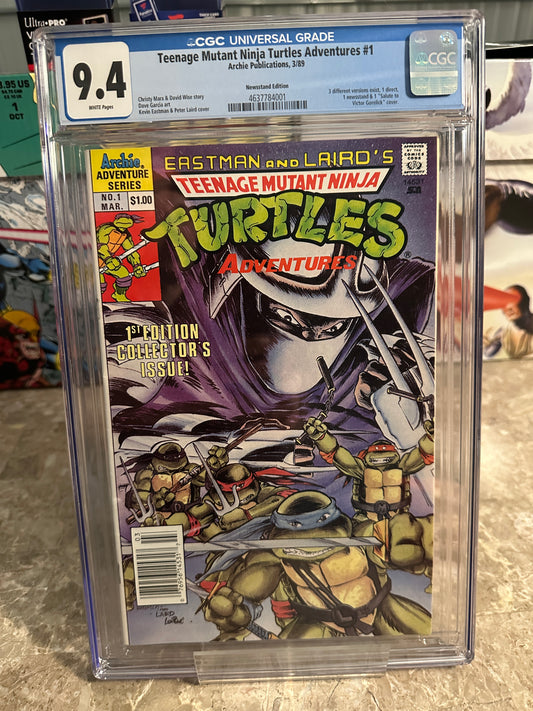 Teenage Mutant Ninja Turtles Adventures #1 Newsstand CGC 9.4 (1989) - New Case