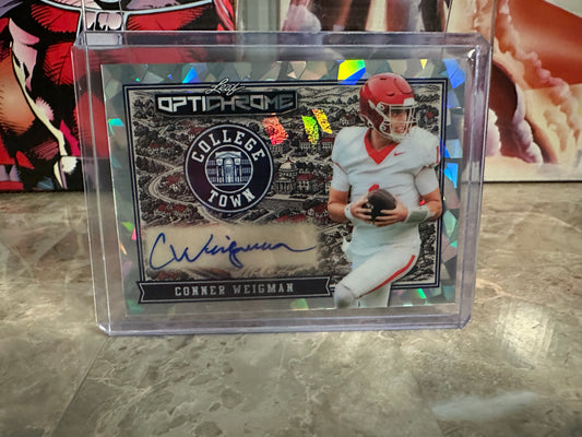 2026 Leaf Optichrome Conner Weigman COLLEGE TOWN SILVER CRYSTAL AUTO 1/1 Aggies QB