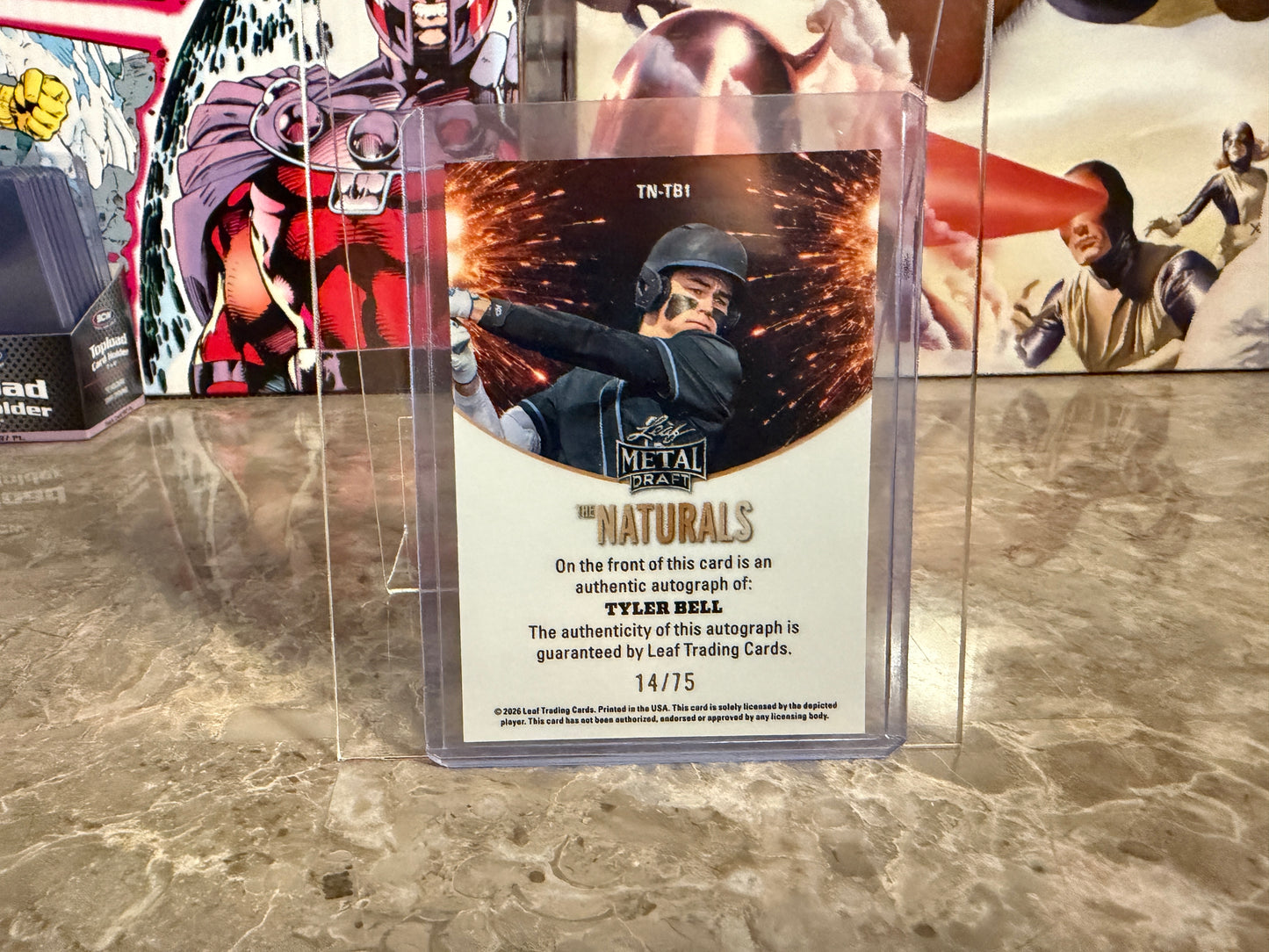 Tyler Bell 2026 Leaf Metal Draft Edition Baseball Naturals Auto Platinum /75