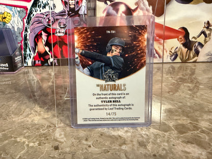 Tyler Bell 2026 Leaf Metal Draft Edition Baseball Naturals Auto Platinum /75