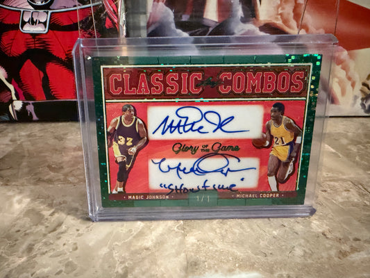 Magic Johnson Cooper 2025 Leaf Glory of the Game Classic Combos Auto Green 1/1