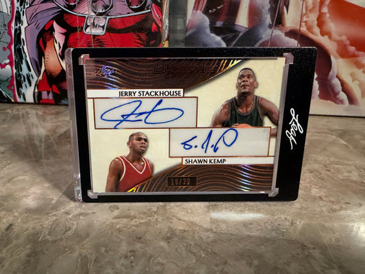 Jerry Stackhouse Shawn Kemp 2026 Leaf Ultimate Sports Signatures 2 Bronze /20