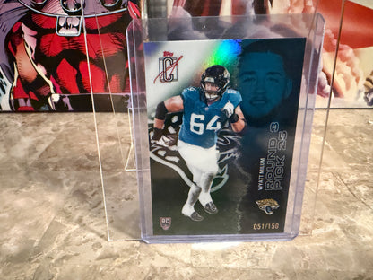 Wyatt Milum 2025 Topps Signature Class Football Chrome Green RC /150 #249