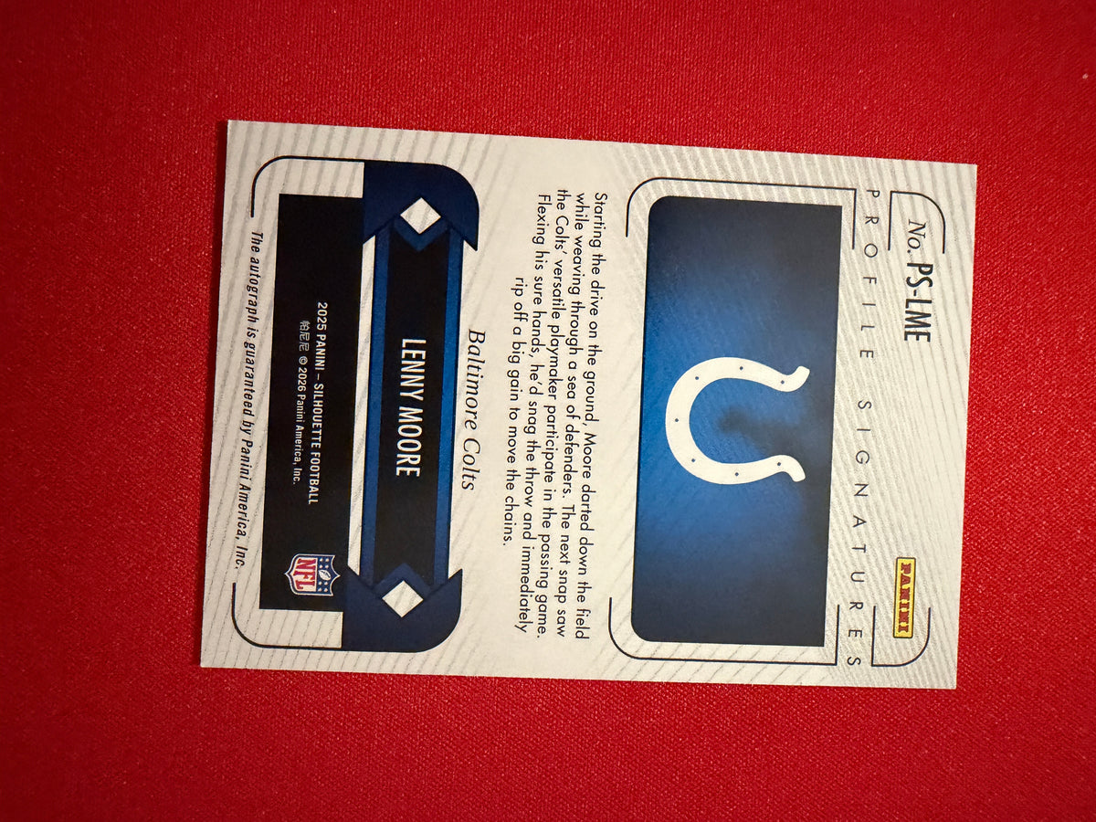Lenny Moore 2025 Panini Silhouette Football Profile Signatures Auto /99