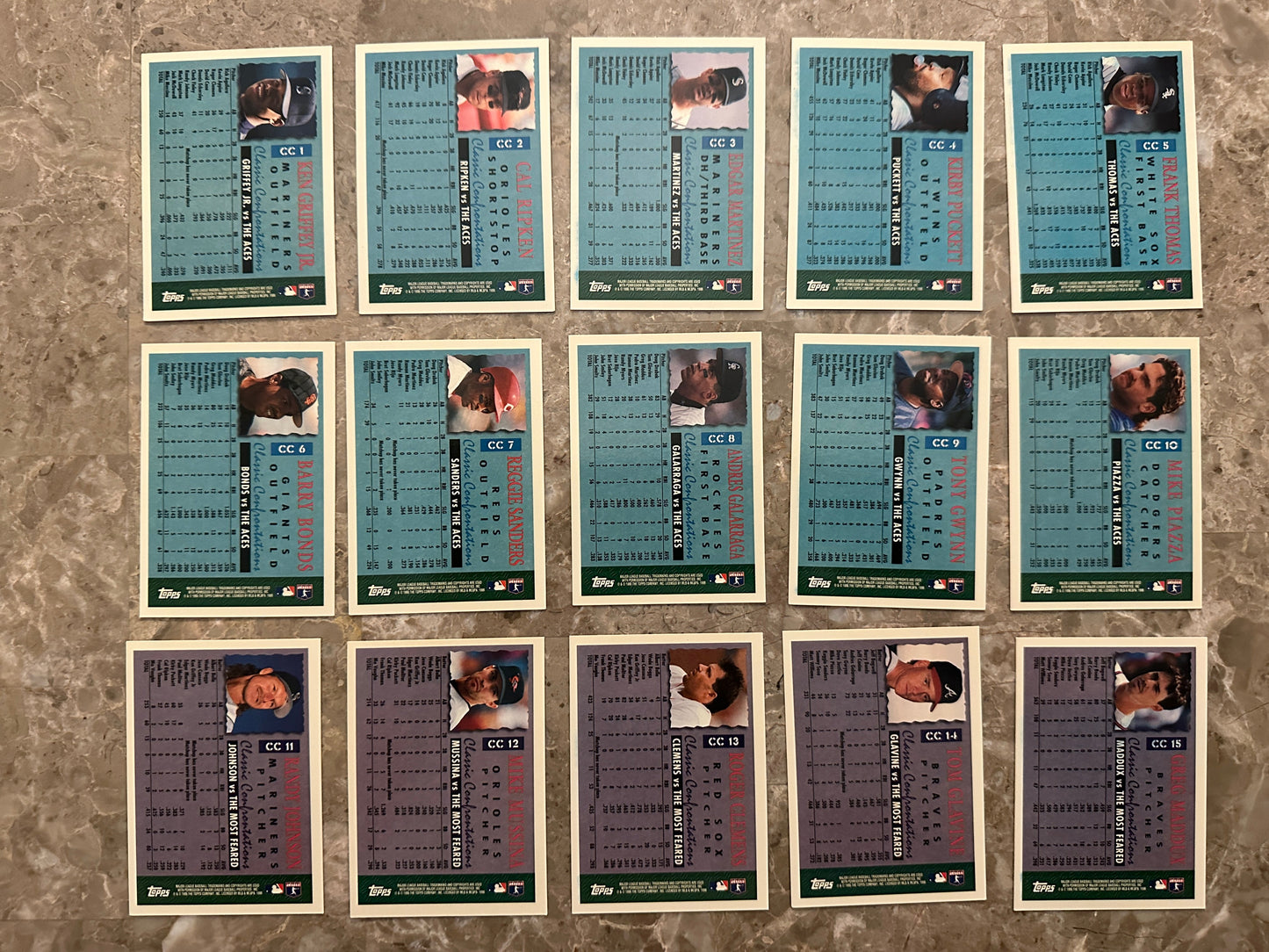 1996 Topps Classic Confrontations Full Set (15 card set)