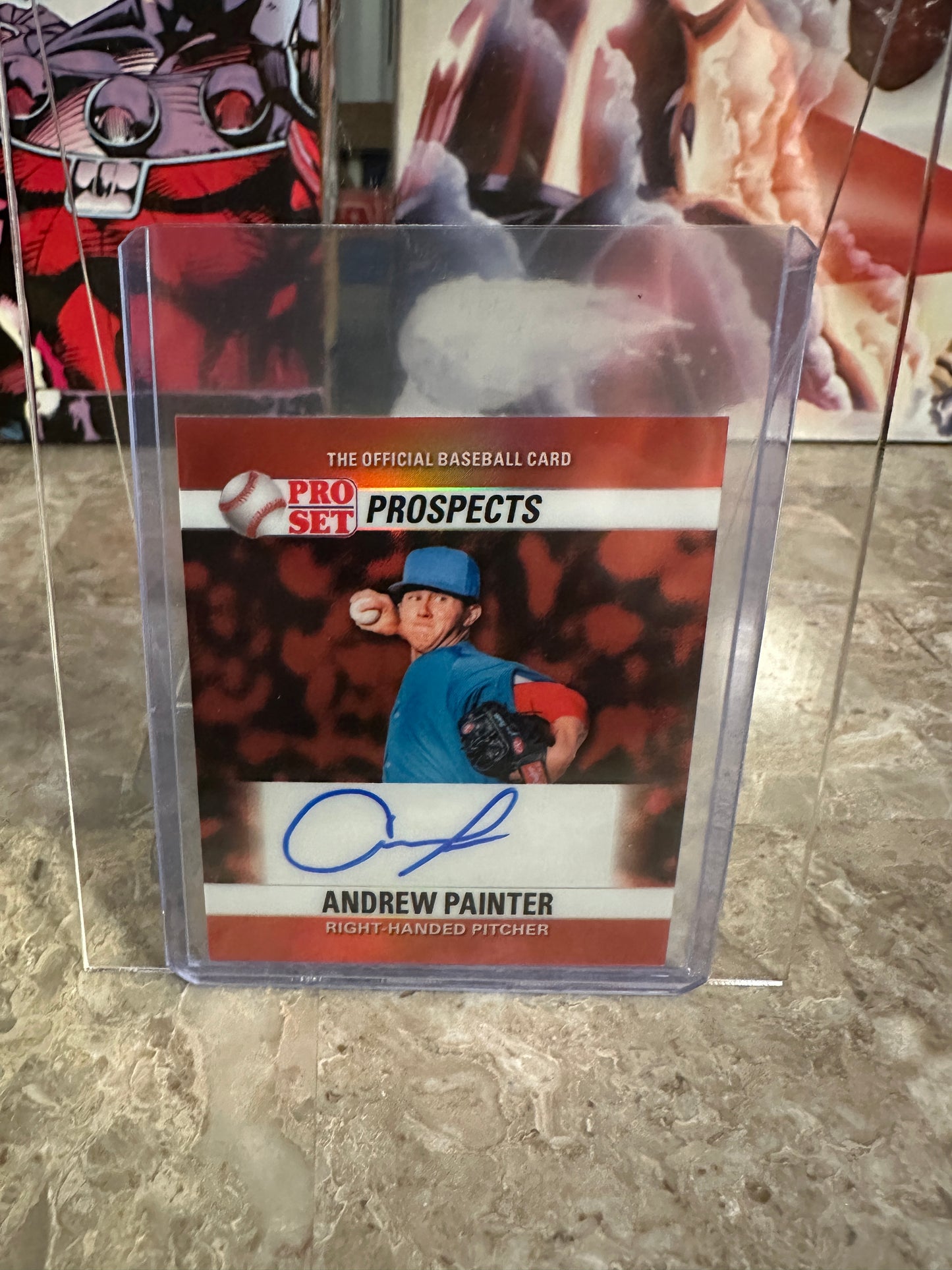 Andrew Painter 2026 Leaf Pro Set 1990 Mini Orange Prismatic 1/1 Autograph