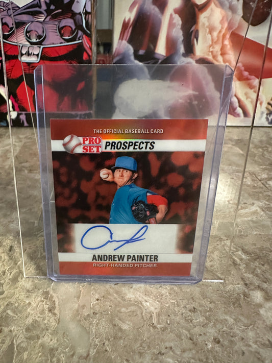 Andrew Painter 2026 Leaf Pro Set 1990 Mini Orange Prismatic 1/1 Autograph