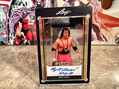 Brett Hitman Hart 2026 Leaf Ultimate Sports Gold Leaf Clear Auto Black 1/1