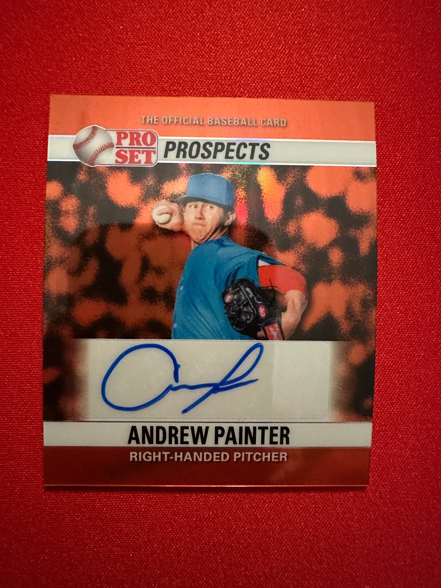 Andrew Painter 2026 Leaf Pro Set 1990 Mini Orange Prismatic 1/1 Autograph