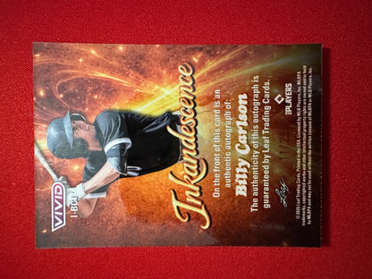 2026 Leaf Vivid Baseball Inkadescence Techno-Foil Teal Billy Carlson Autograph 11/25