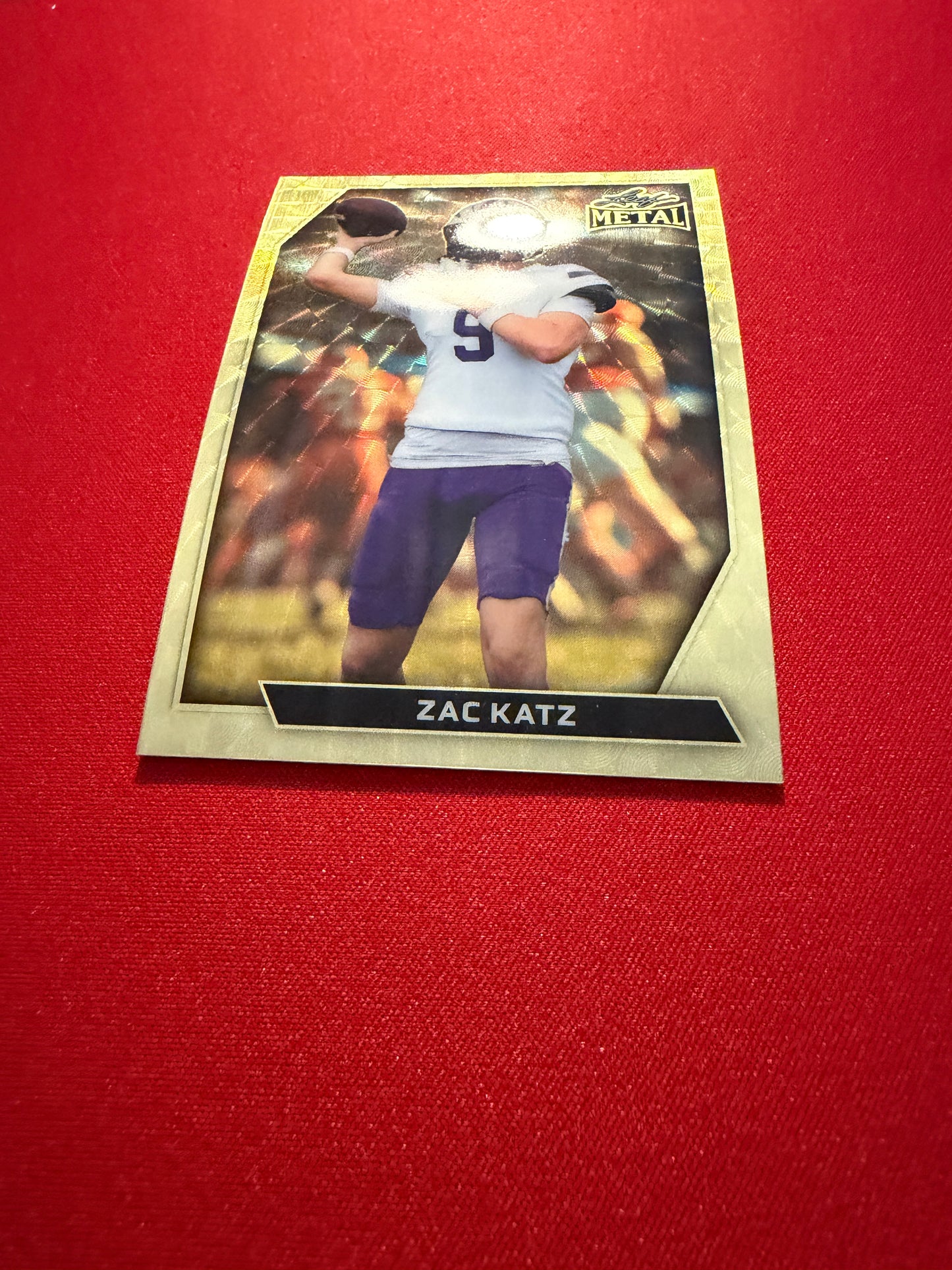 2026 Leaf Metal Football Zach Katz Metal X Gold Super Prismatic 1/1 2-Card Lot