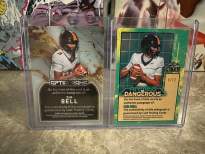 Dia Bell 2026 Leaf Optichrome Purple AUTO /7 & Leaf Metal Silver /12 Texas QB Lot