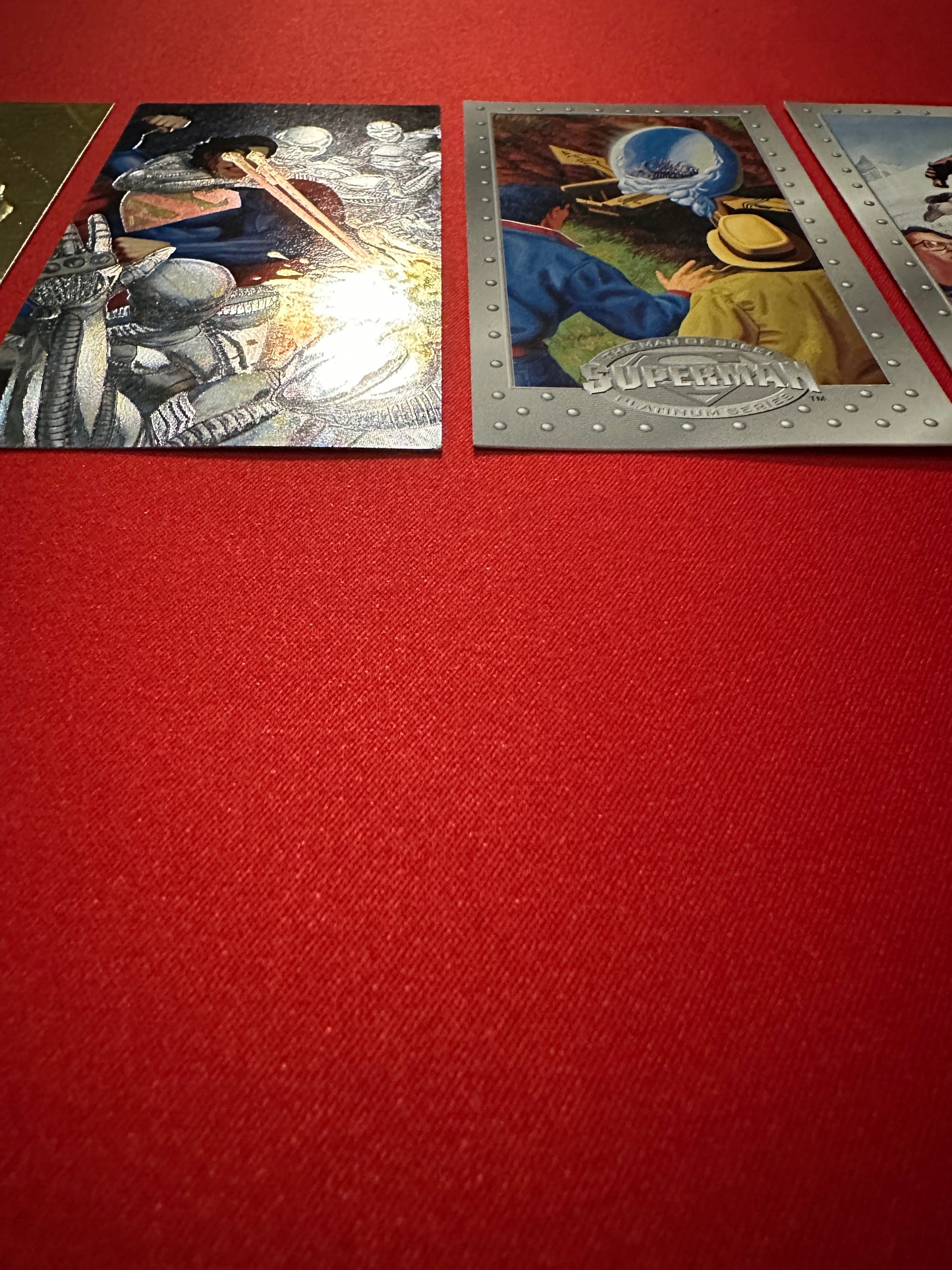 1994 Skybox DC Superman Platinum Series FG1/S4 Forged in Gold/Spectral-Etch