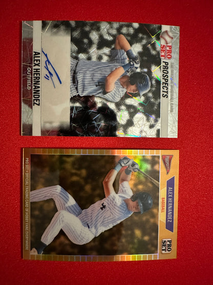 Alex Hernandez 2026 Leaf Pro Set Two-Card Prospect Lot 1/1s