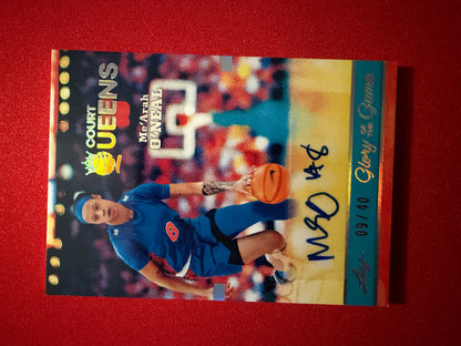 Me’Arah O’Neal 2025 Leaf Glory of the Game Basketball Court Queens Auto Silver /40