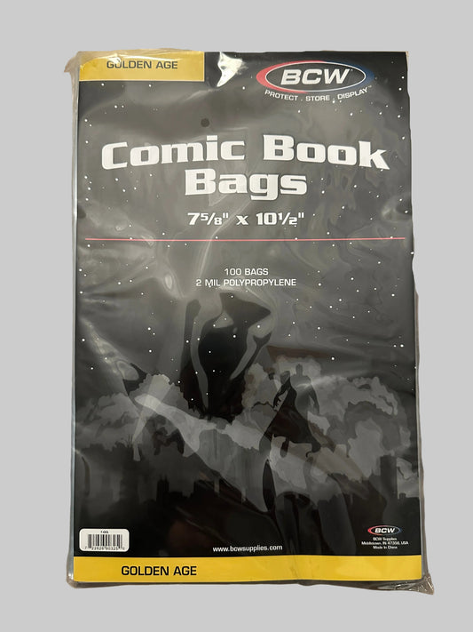 BCW Golden Age Comics Book Bags (100 Bags Sealed)