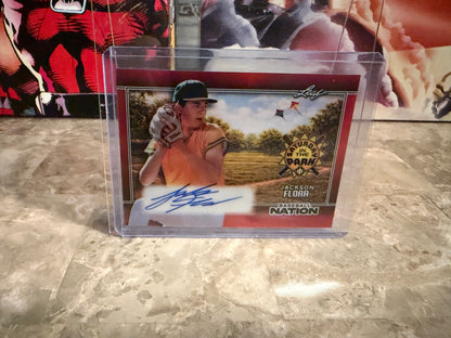 Jackson Flora 2026 Leaf Baseball Nation Saturday In the Park Auto Red /3