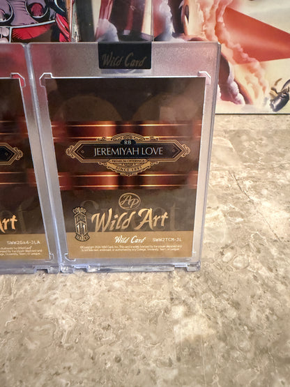 Jeremiyah Love 2026 Wild Card Wild Art 1/1 Gold Vinyl Color Match Two-Card Lot