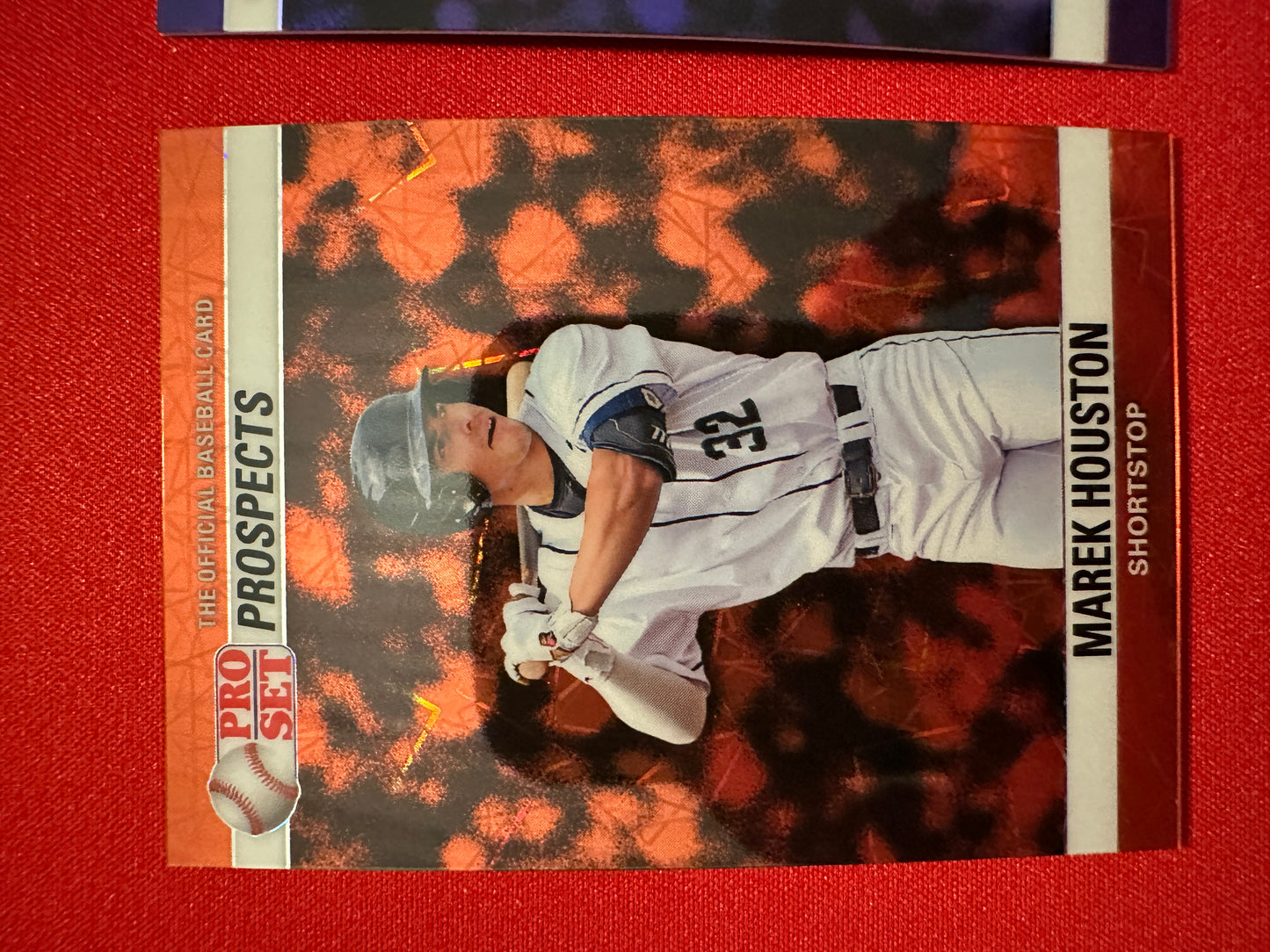 2026 Leaf Pro Set 1990 Marek Houston 2-Card Prospect Lot (1/1 Lazer & Purple Auto /8)