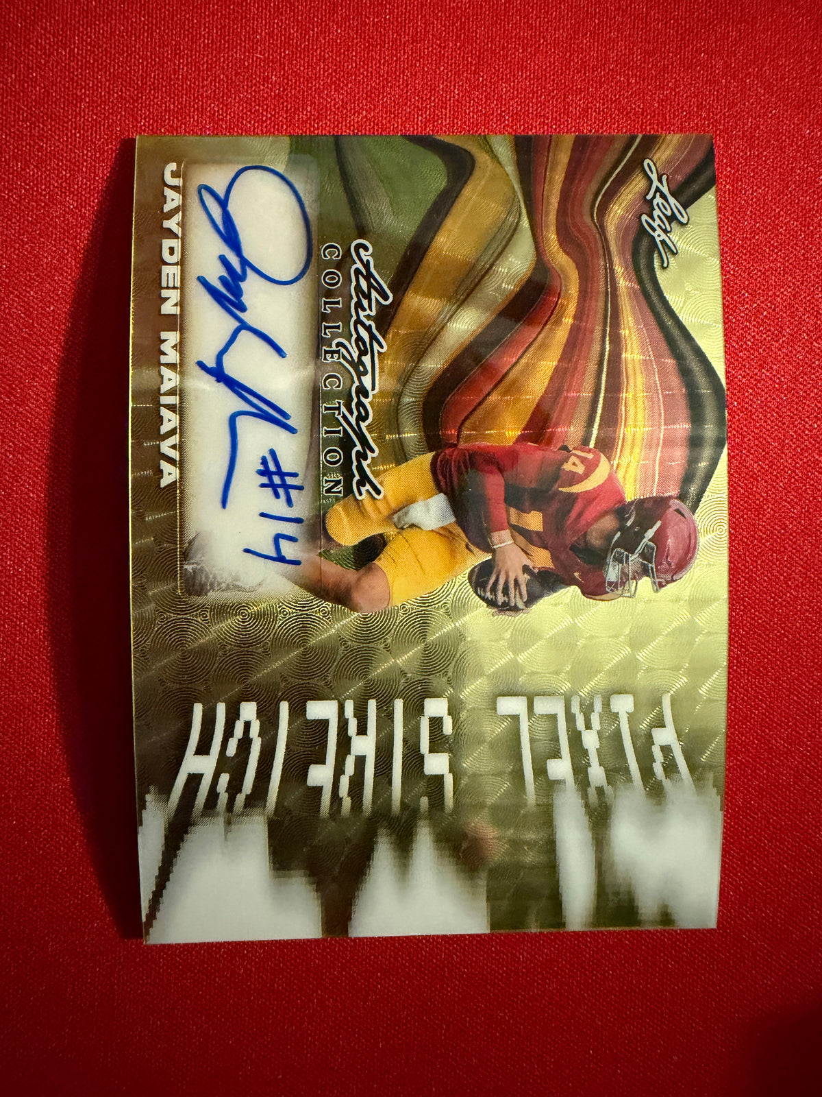 Jayden Maiava 2026 Leaf Autograph Collection Pixel Stretch Super Gold 1/1