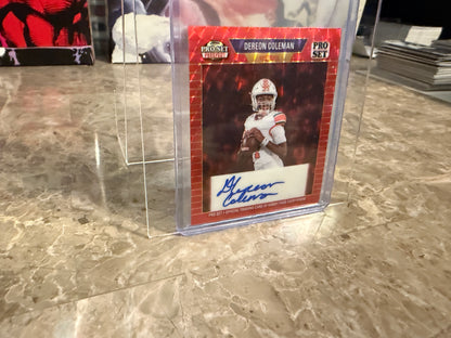 2026 Leaf Pro Set Metal Football Dereon Coleman 1989 Mini Auto Red Flood 1/1