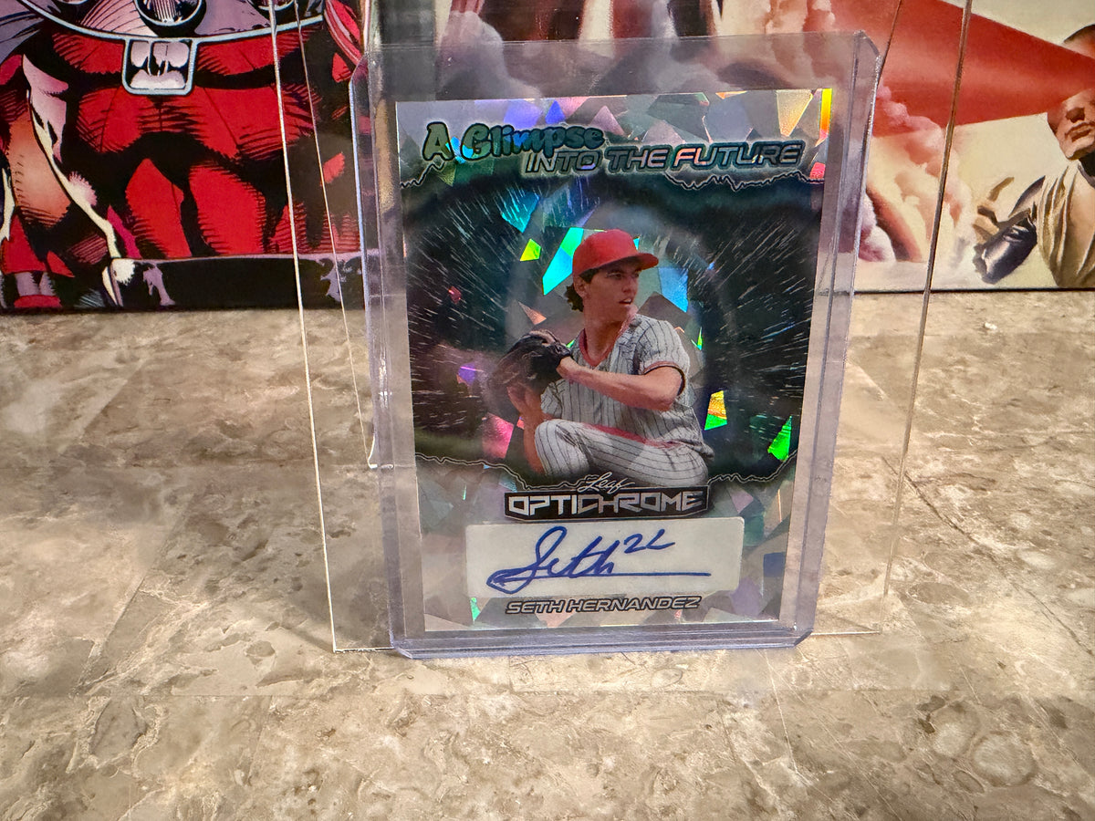 Seth Hernandez 2025 Leaf Optichrome Glimpse Into Future Auto Silver Crystal /10