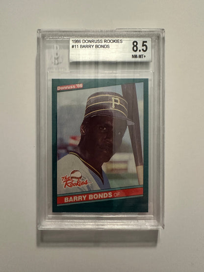 Barry Bonds #11 BVG/PSA Graded NM-MT+ 8.5 (1986 Donruss Rookies)