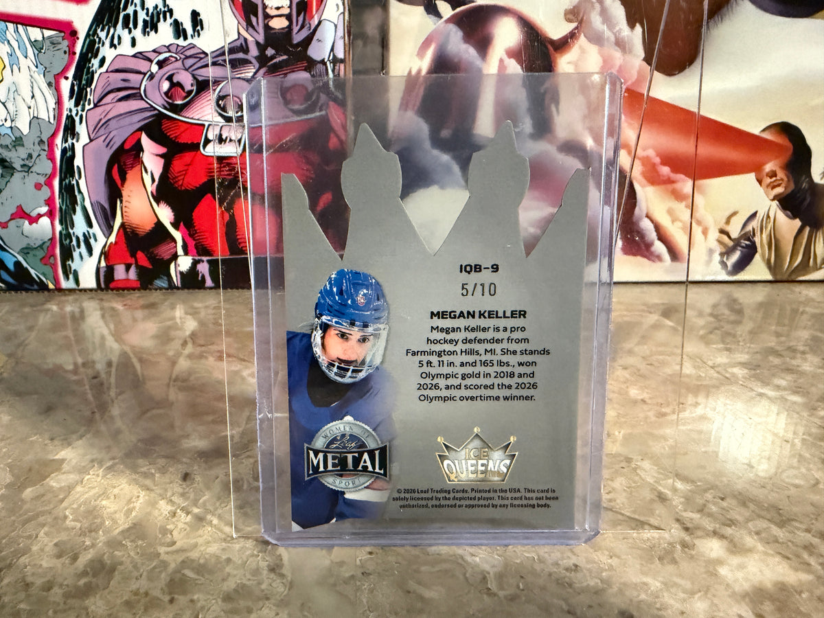 Megan Keller 2026 Leaf Women of Sport Ice Queens Die-Cut Silver Prismatic /10