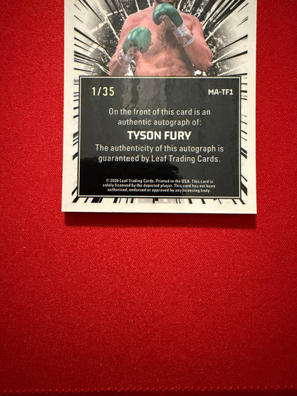 Tyson Fury 2026 Leaf Metal Ring Kings Metal Auto On-Card Crystal 1/35 Bookend