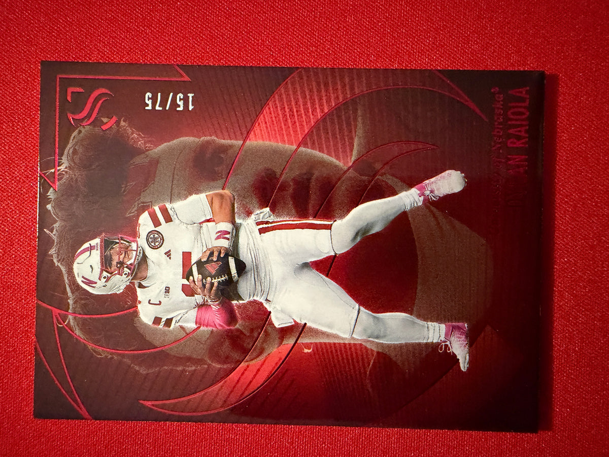 Dylan Raiola 2025 Panini Silhouette Football Base Red Color Match /75 #1