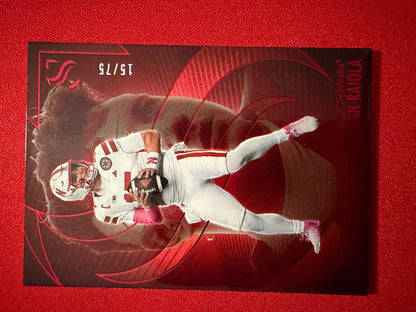 Dylan Raiola 2025 Panini Silhouette Football Base Red Color Match /75 #1