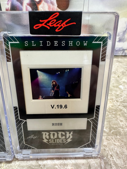 2026 Leaf Slideshow RUSH Neil Peart Behind The Kit + Geddy Lee 3-Slide LOT