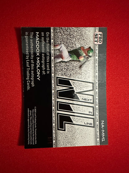 Maddox Molony 2026 Leaf Pro Set Next In Line Super Gold Prismatic Autograph True 1/1