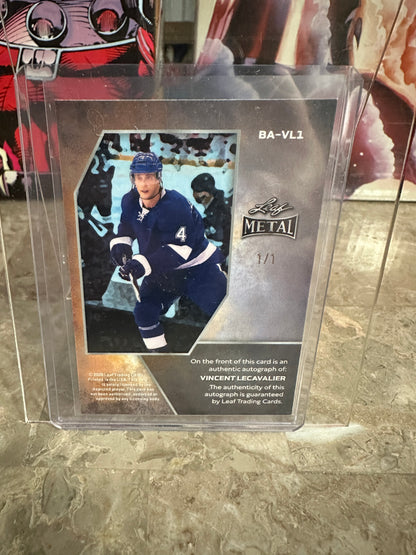 Vincent Lecavalier 2026 Leaf Metal Hockey Platinum Flood 1/1 AUTO Lightning