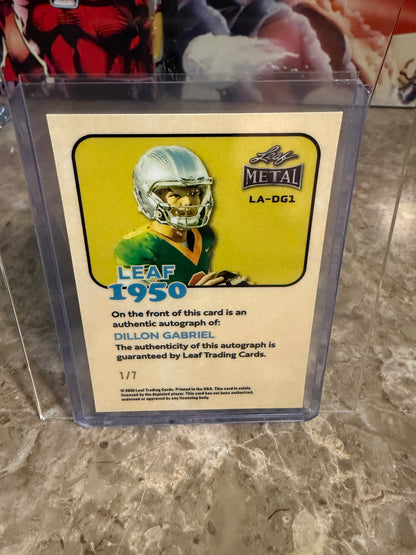 2026 Leaf Metal Football 1950 Dillon Gabriel Auto Purple Prismatic 1/7