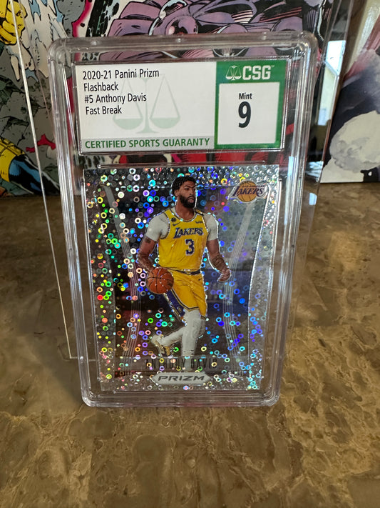 Anthony Davis #5 CSG 9 Mint (2020-21 Panini Prizm) - Fast Break Flashback