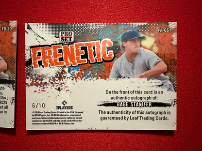 Gage Stanifer 2026 Leaf Pro Set Frenetic 1/1 Super Gold & Blue AUTO /10 LOT