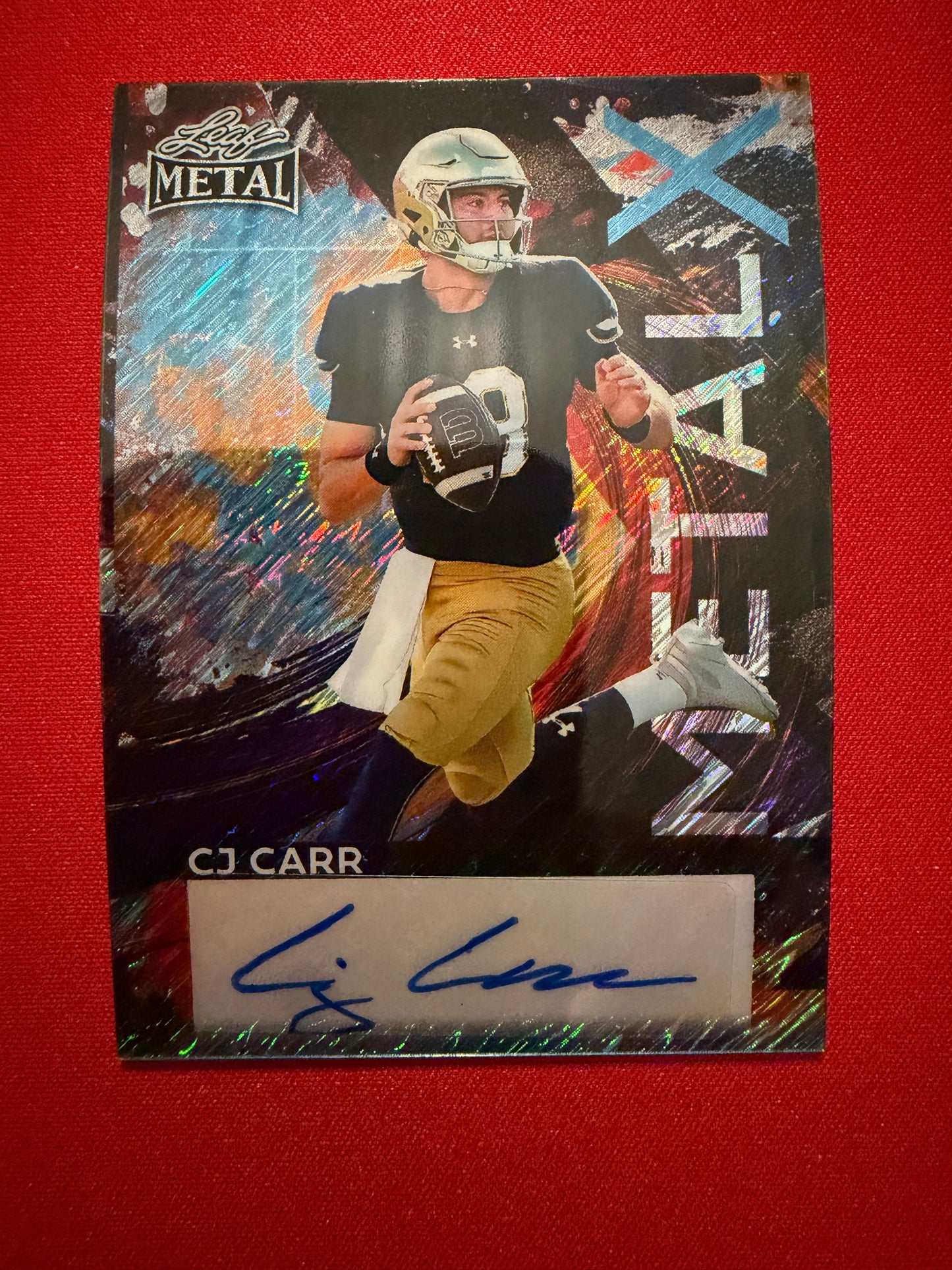2026 Leaf Metal Football CJ Carr Auto Platinum Shimmer 1/1
