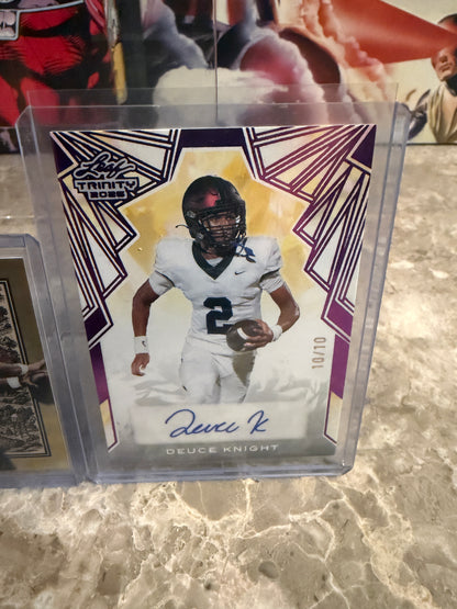 Deuce Knight Auto 1/1 2026 Optichrome Gold Super Prismatic & 2025 Trinity Lot