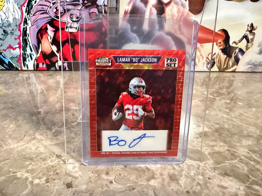 2026 Leaf Pro Set Lamar Bo Jackson 1989 Mini Auto 1/1 Red Flood Super Prismatic