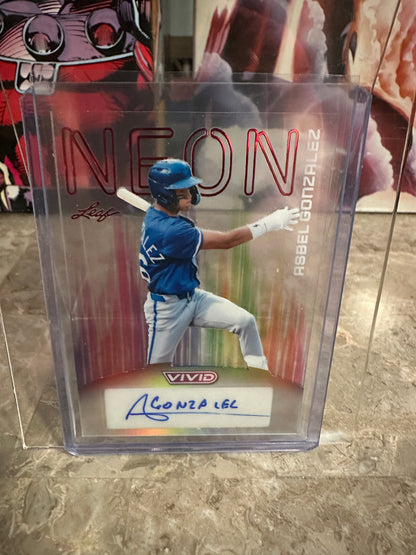 Asbel Gonzalez 2026 Leaf Vivid Neon Clear Auto 6/9 Royals Speed Prospect