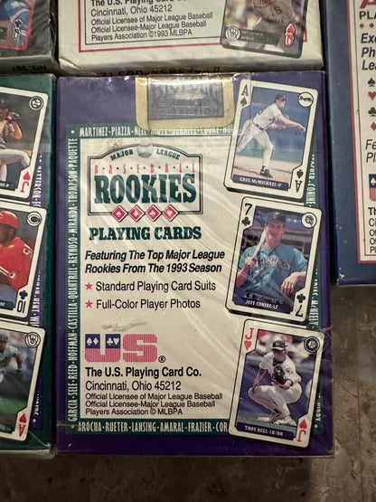 Baseball Aces/Baseball Rookies Playing Cards (Bicycle 1991-94) - 6 Packs Sealed