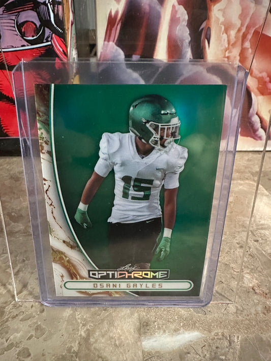 2026 Leaf Optichrome Osani Gayles TRUE 1/1 GREEN PRISMATIC IMG WR Color Match
