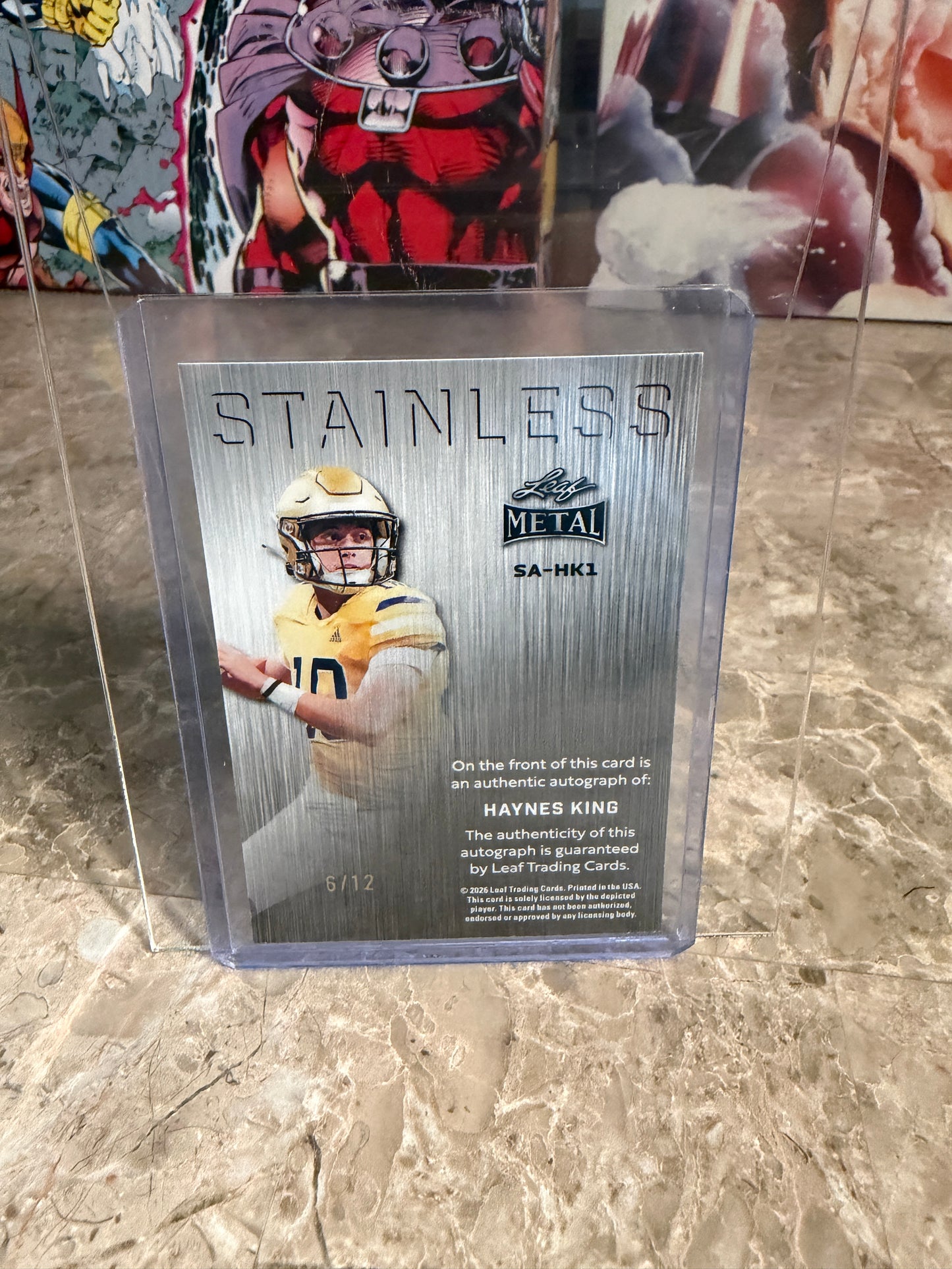 2026 Leaf Metal Football Haynes King Auto Stainless Silver Prismatic 6/12