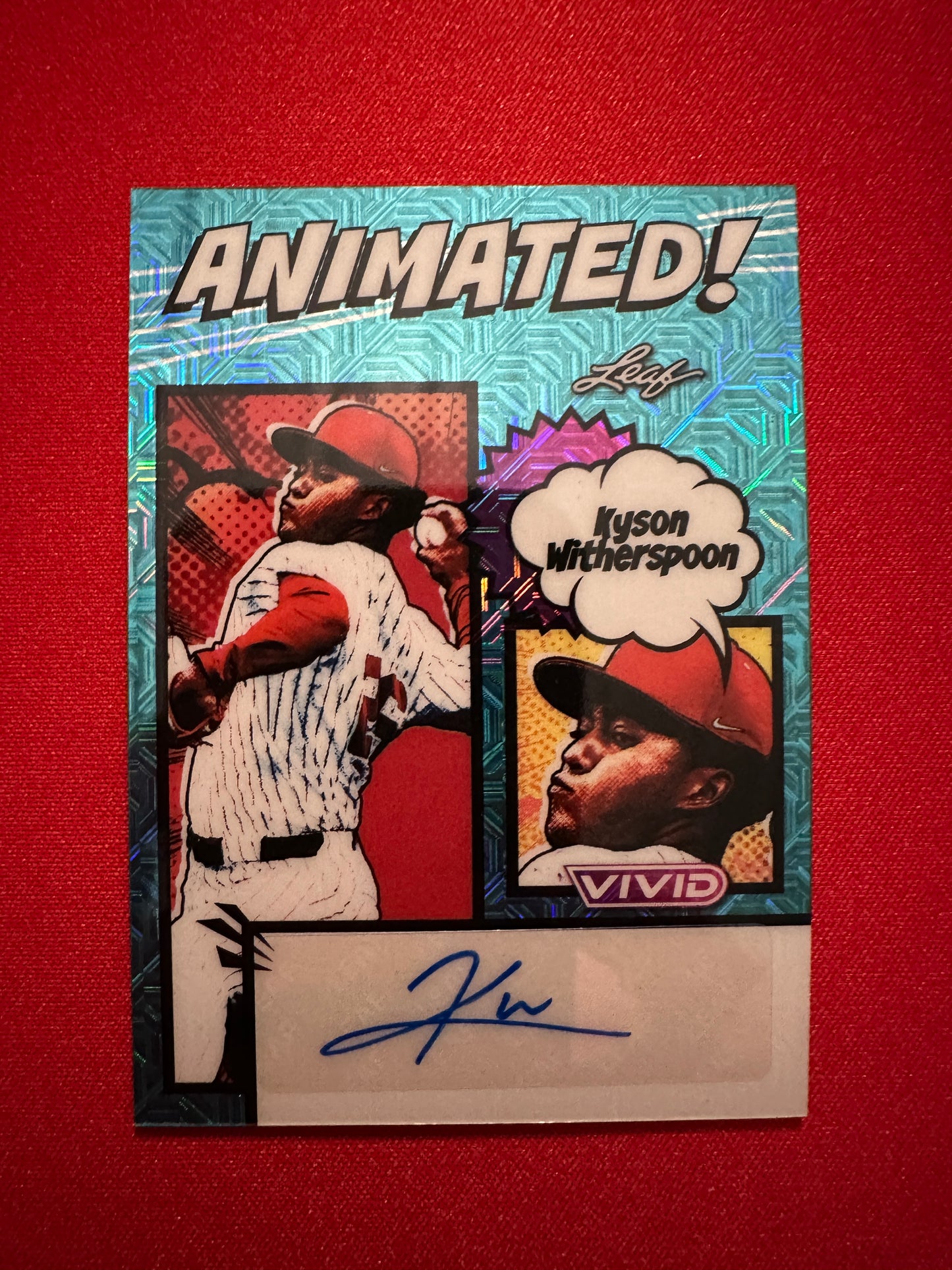Kyson Witherspoon 2026 Leaf Vivid Animated Teal Auto /25 Red Sox Prospect