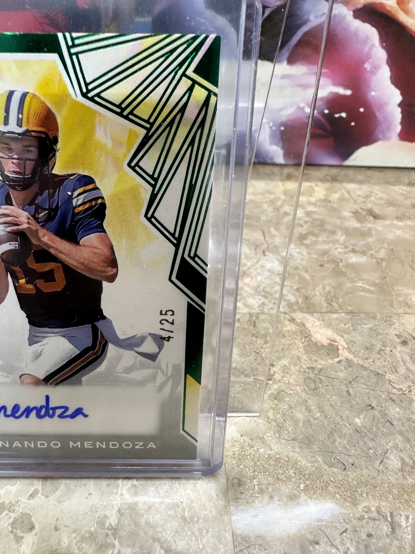 2025 Leaf Trinity Fernando Mendoza GREEN AUTO 4/25 - Projected #1 Draft Pick!
