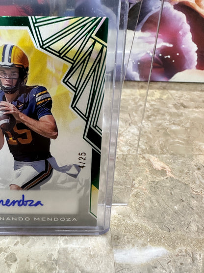 2025 Leaf Trinity Fernando Mendoza GREEN AUTO 4/25 - Projected #1 Draft Pick!