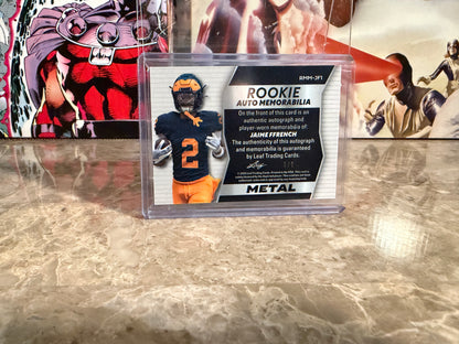 Jamie Ffrench 2026 Leaf Trinity Football Rookie Auto Mem Metal Gold True 1/1